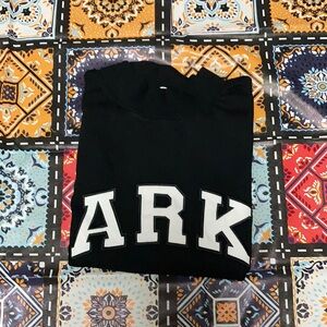 Parke Black Mock Neck Sweatershirt Premium Fabric White Varsity lettering S / M